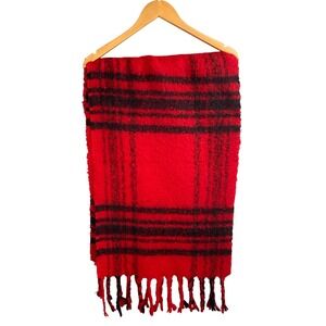 Banana Republic Blanket Scarf Wrap Womens‎ Plaid Chunky Fisherman New England